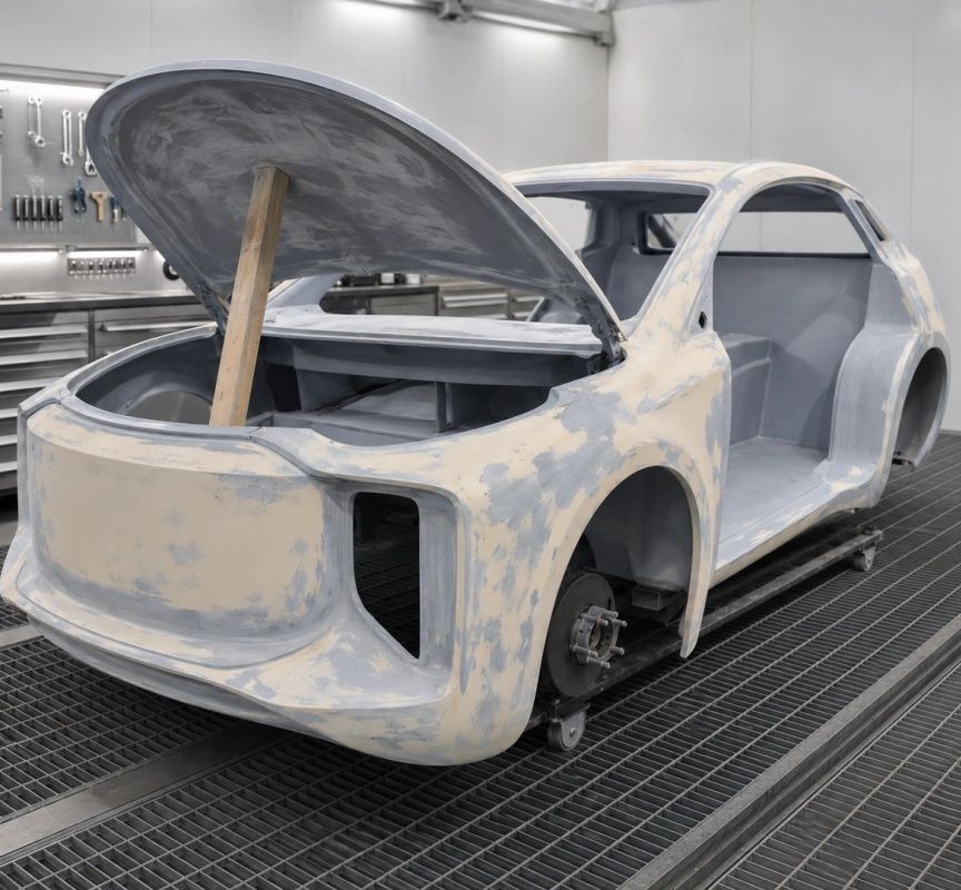Full-Scale Fiberglass Car Model and Custom Vehicle Body Shell