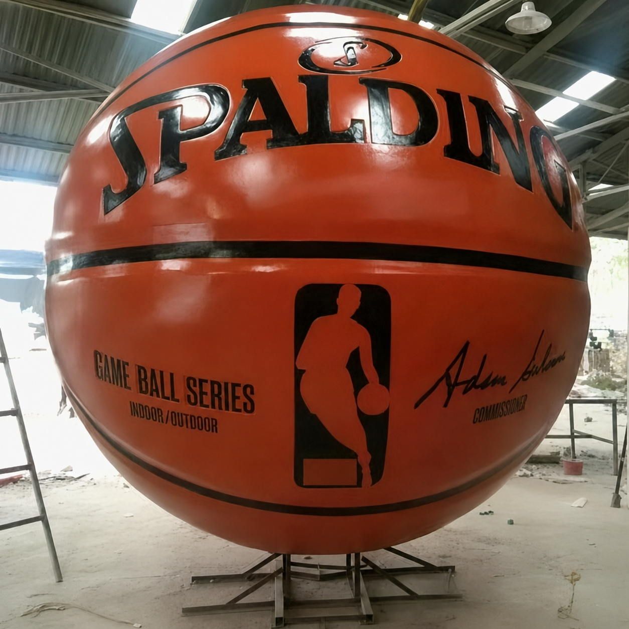 Custom Giant Stainless Steel Basketball Sculpture