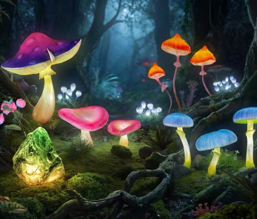 Custom Fiberglass Mushroom Lamps for Outdoor Landscape Art and Commercial Spaces  SEO标题：