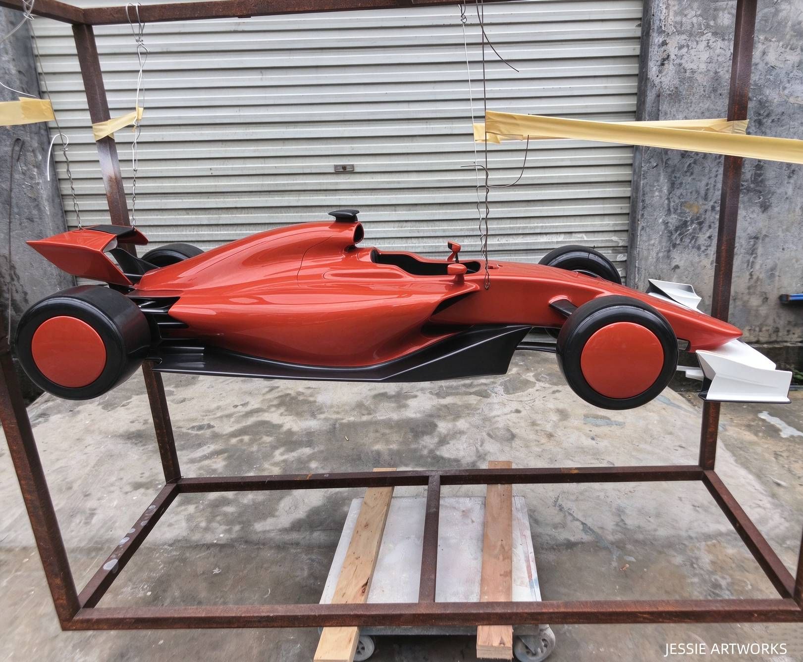 What Happens Before a Race Car Sculpture Gets Its Final Finish?