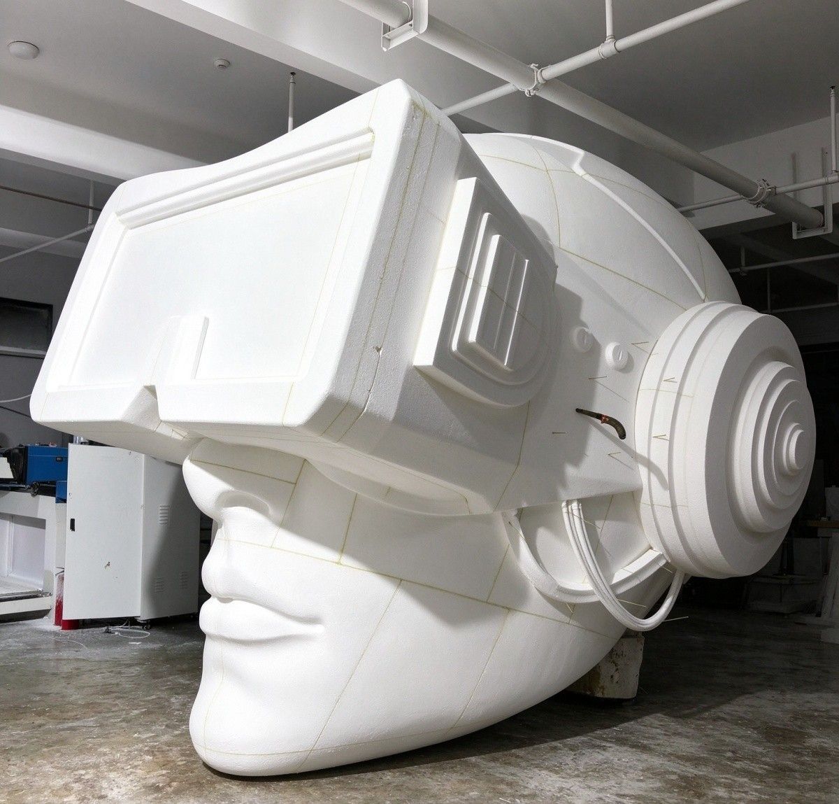 Giant Robot Head Sculpture